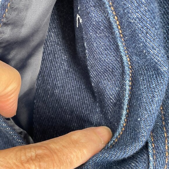 Vintage Y2K Ralph Lauren Trucker Jean Jacket Removable Faux Fur Collar Quilted S - Picture 8 of 12